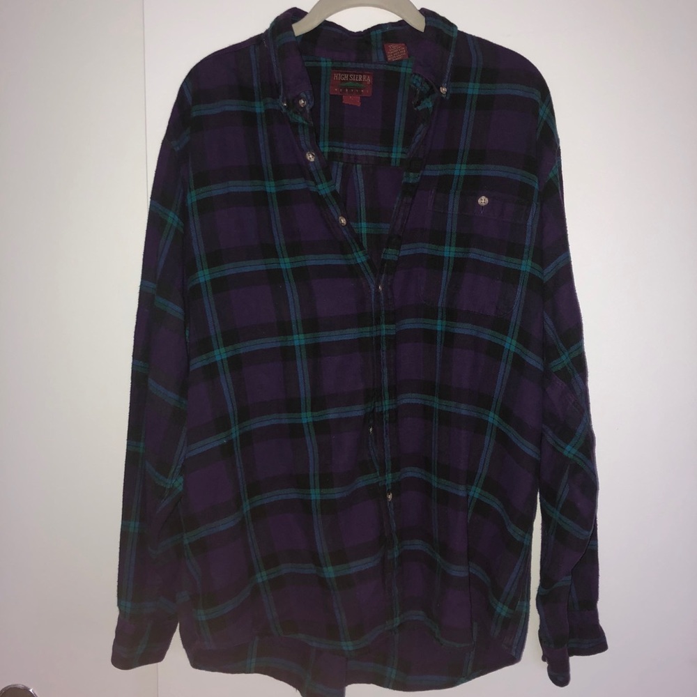 Oversized purple flannel